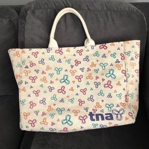 TNA Y2K canvas tote beach bag burlap logo purse large